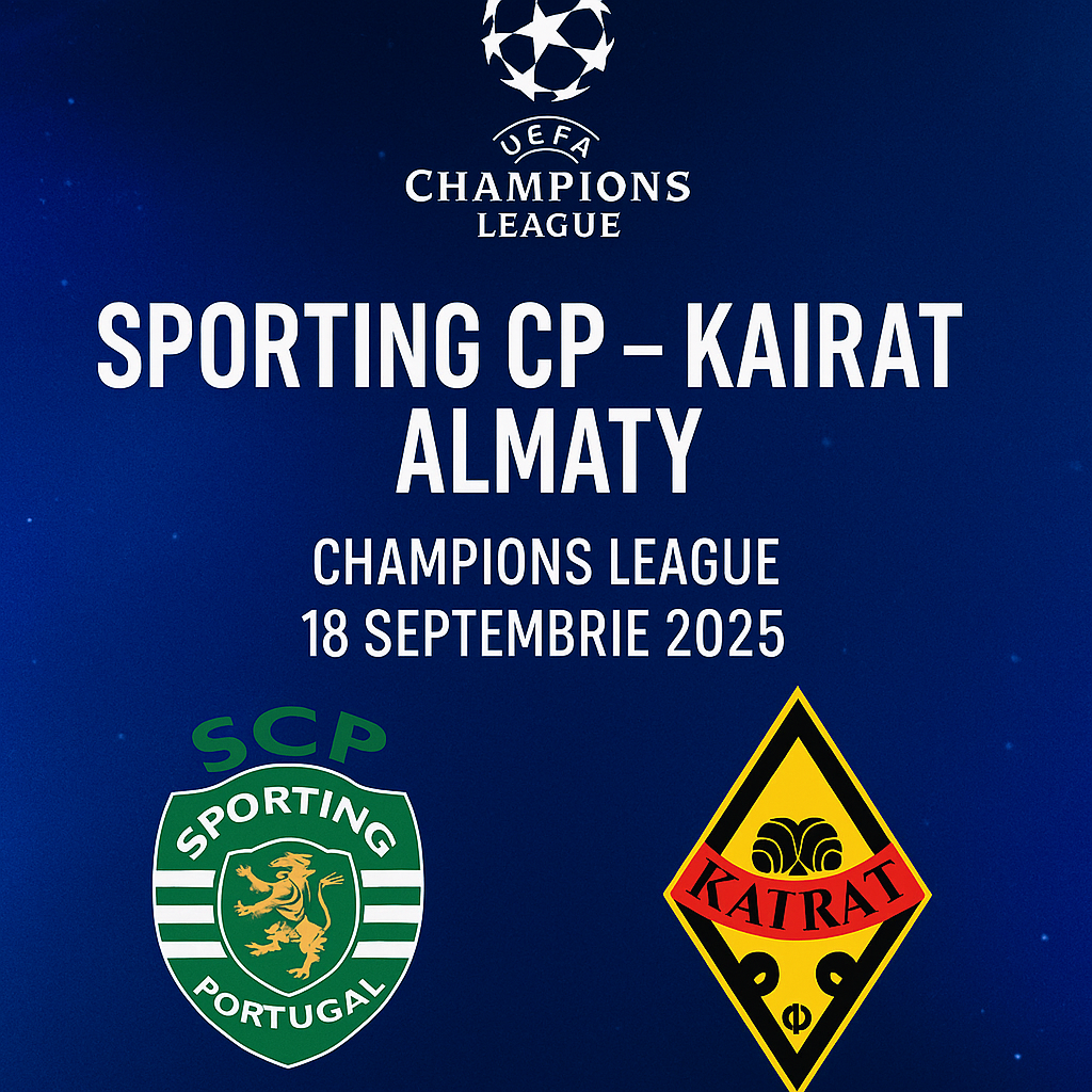 Sporting – Kairat: duelul debutului în grupele Champions League